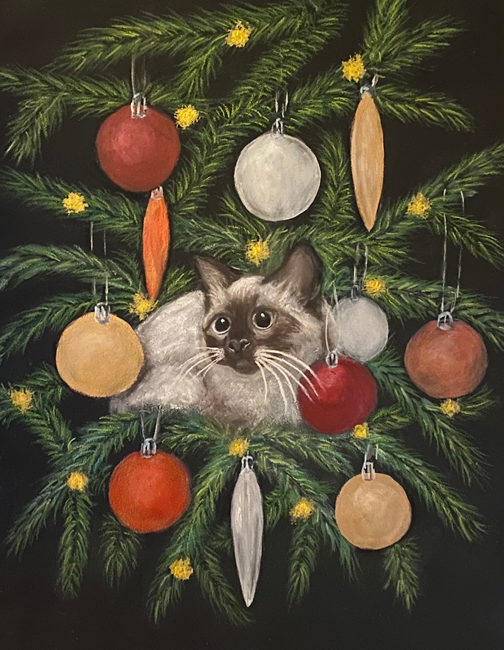 Hidden Cat Christmas Card