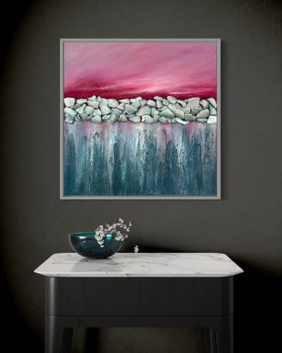 Above walls room set 3 Above Walls Coastal Mixed Media Seascape Artwork on Deep Canvas